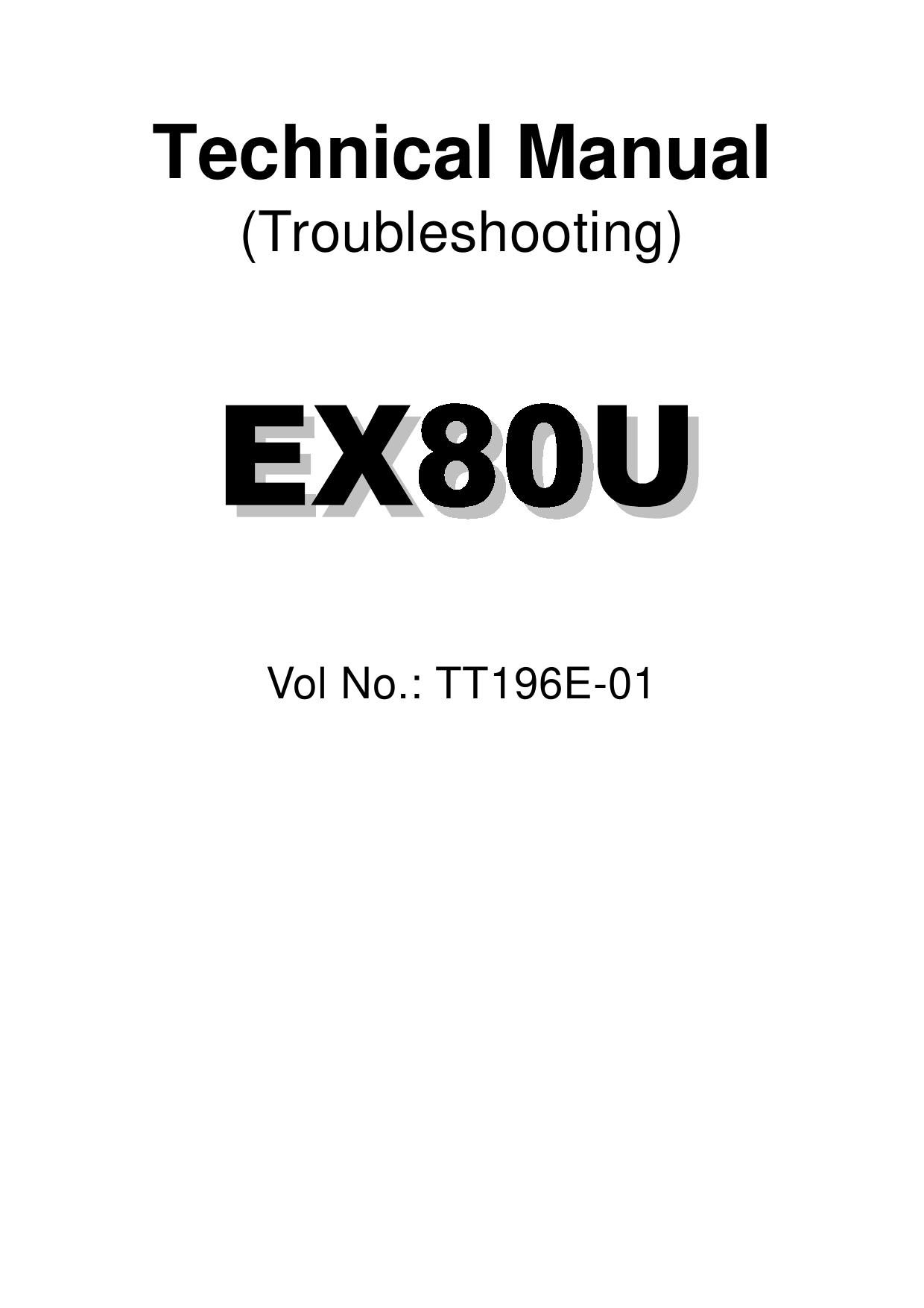 EX80U HITACHI Technical Manual Troubleshooting